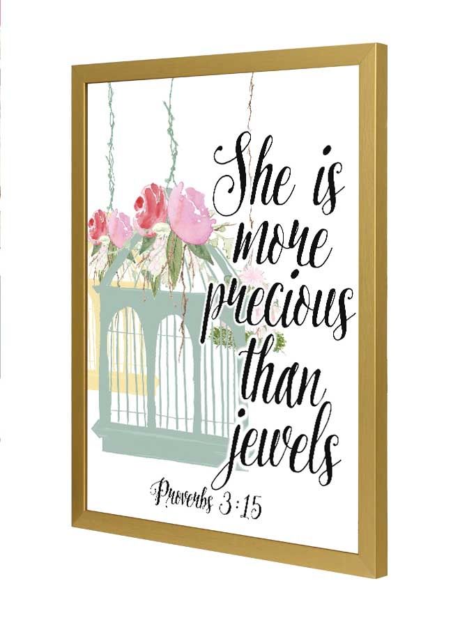 LOWHA - She Is More Precious Than Jewels Wall Art Frame Multicolour 33x43cm - Image 1