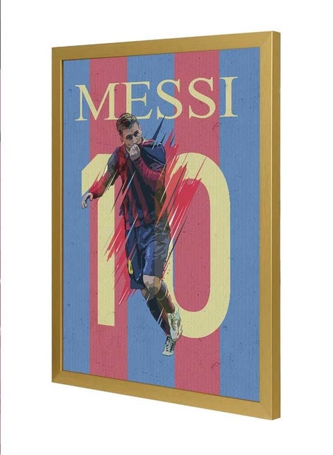 Messi Number 10 Wall Art Frame Multicolour 33x43cm