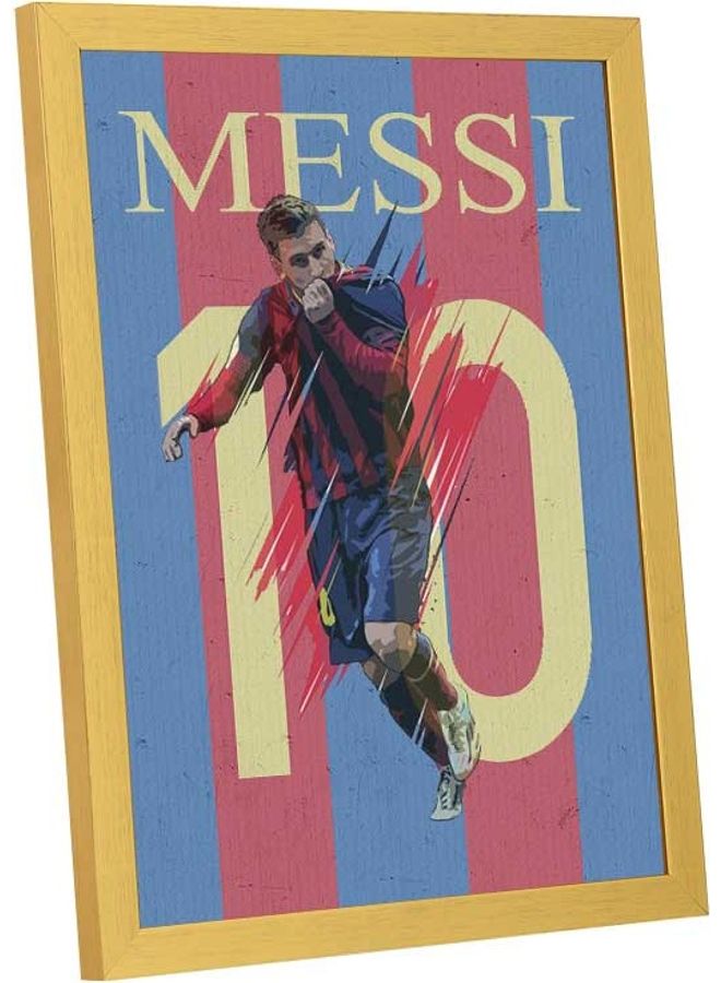 Messi Number 10 Wall Art Frame Multicolour 33x43cm