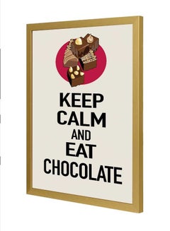 Keep Calm And Eat Chocolate Wall Art Frame Multicolour 33x43cm