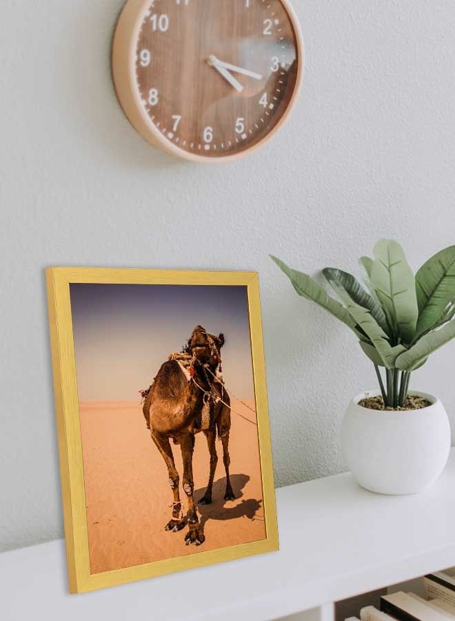 LOWHA Camel Standing On Sand Wall Art Frame Multicolour 33x43cm  - Image 3