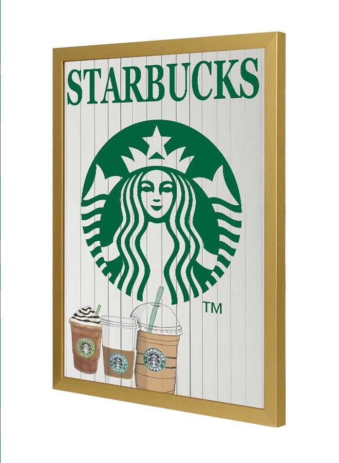 LOWHA Starbucks Cups Wall Art Frame Multicolour 33x43cm - Image 1