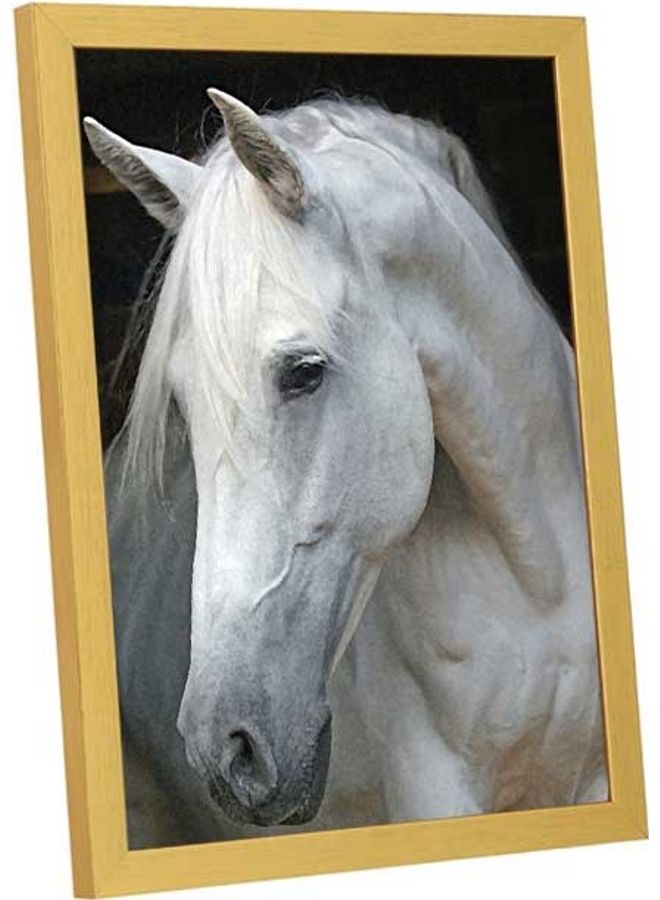 لوحة فنية بإطار لديكور الحائط تُعبر عن حصان متعدد الألوان 33x43سم - Image 3