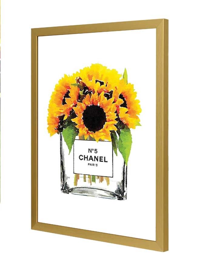 لوحة فنية بإطار لديكور الحائط تُمثل كلمة "Chanel" متعدد الألوان 33x43سم - Image 1