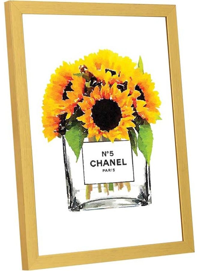 لوحة فنية بإطار لديكور الحائط تُمثل كلمة "Chanel" متعدد الألوان 33x43سم - Image 2