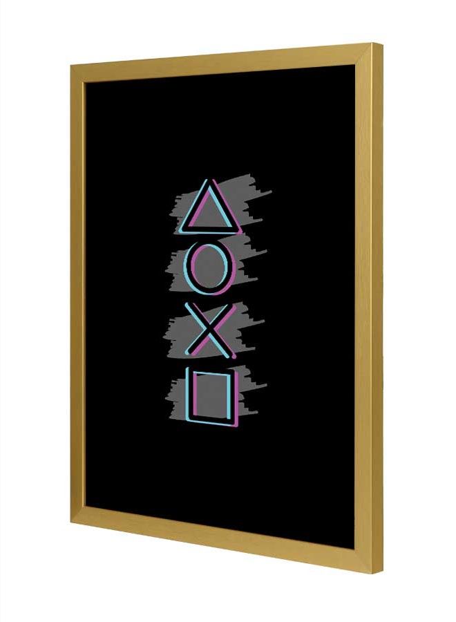 لوحة فنية بإطار لديكور الحائط بتصميم جهاز الألعاب بلايستيشن 5 متعدد الألوان 33x43سم - Image 1