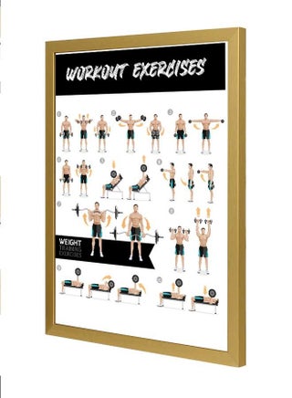 Workout Exercises Wall Art Frame Multicolour 33x43cm - v1642513002/N52440234A_1