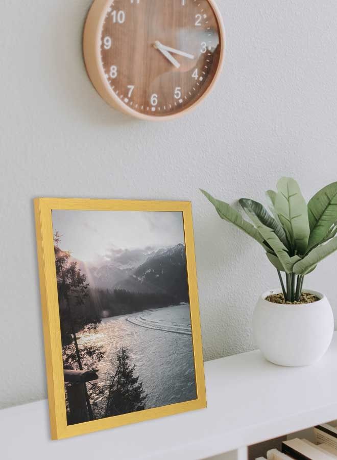 Water In Front Of Mountain Wall Art Frame Multicolour 33x43cm
