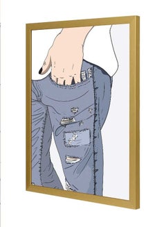 My Cuffed Jeans Wall Art Frame Multicolour 33x43cm