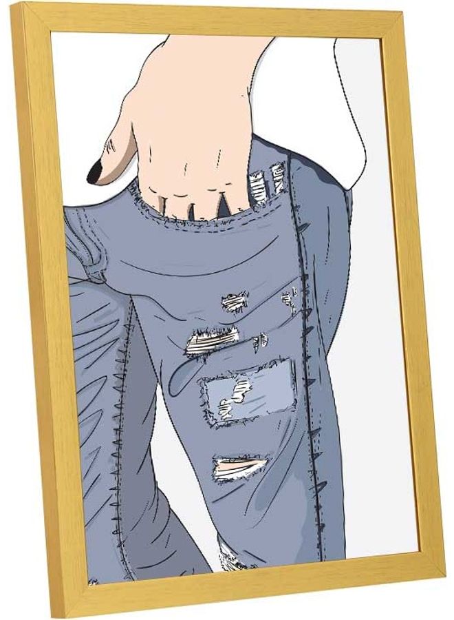 LOWHA - My Cuffed Jeans Wall Art Frame Multicolour 33x43cm - Image 1