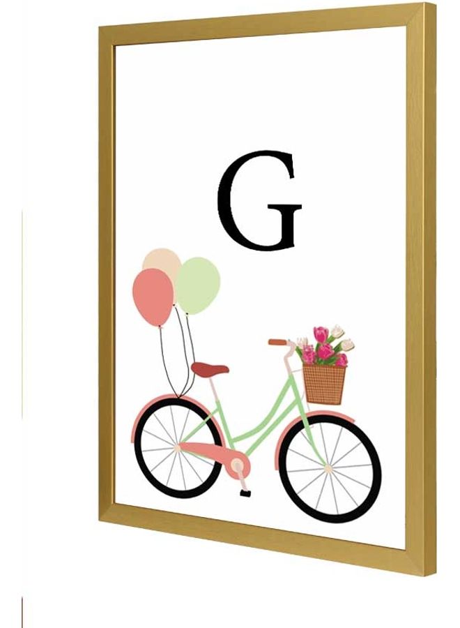 LOWHA G Letter Bike Balloons Wall Art Frame Multicolour 33x43cm - Image 1