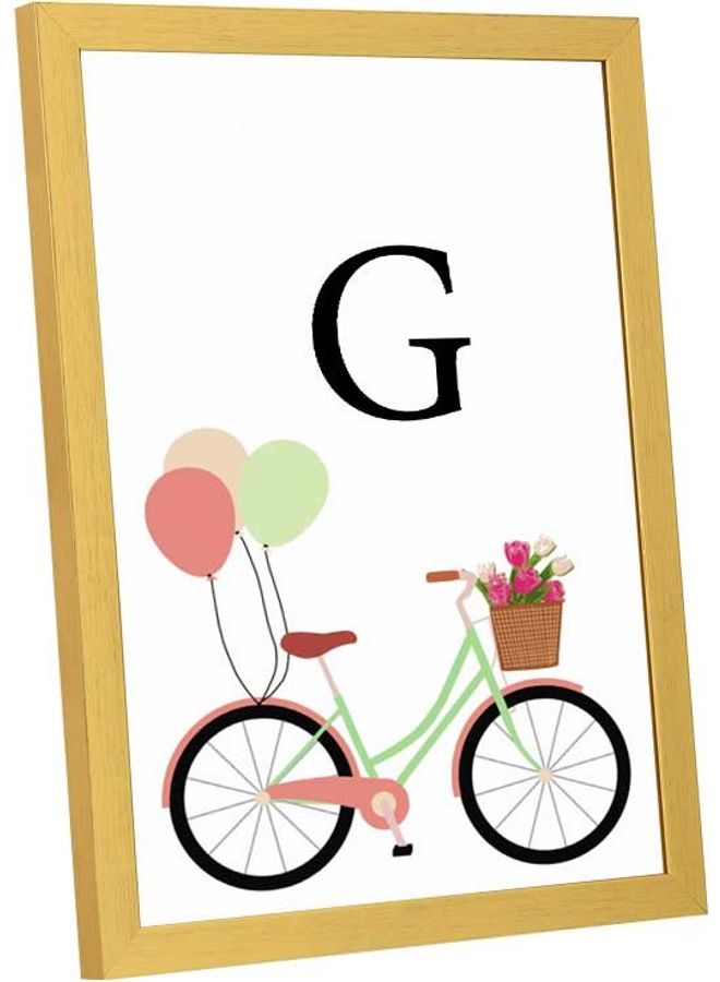 LOWHA G Letter Bike Balloons Wall Art Frame Multicolour 33x43cm - Image 2