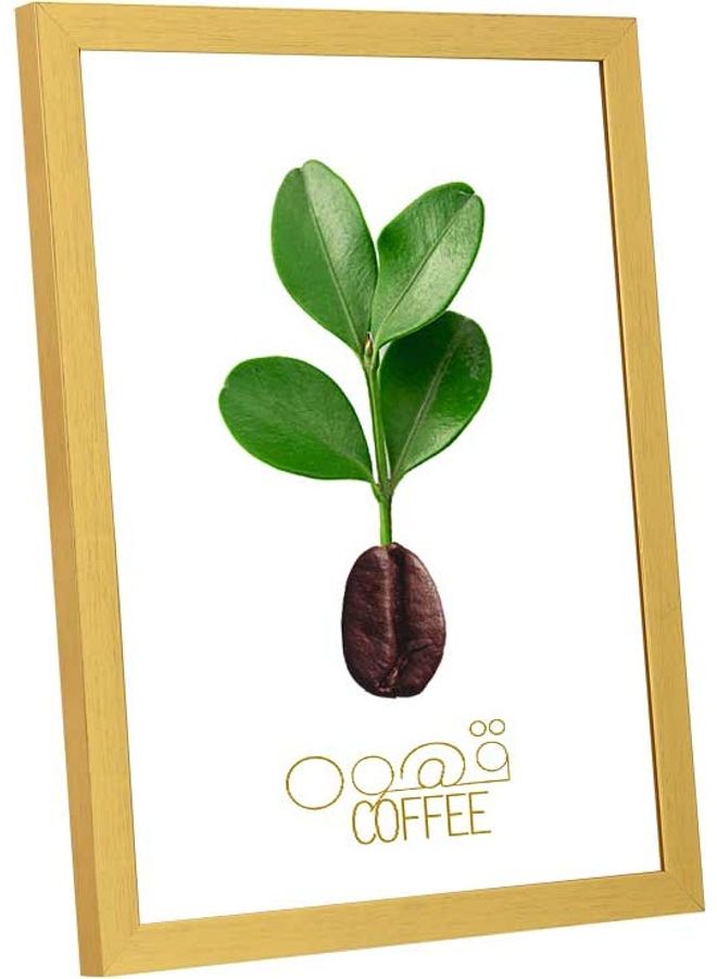 لوحة فنية بإطار لديكور الحائط تُمثل كلمة "Coffee" متعدد الألوان 33x43سم - Image 2