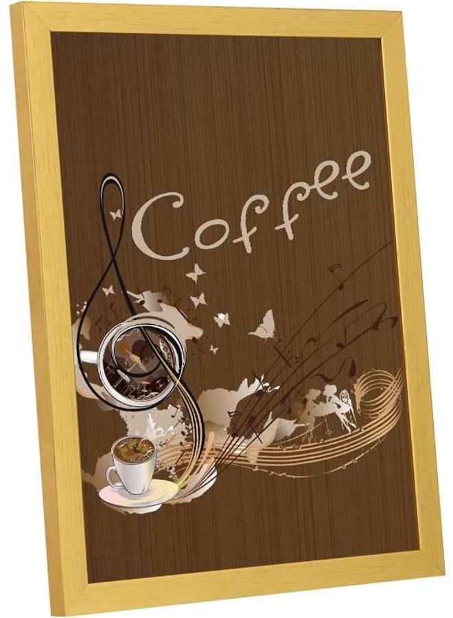 لوحة فنية بإطار لديكور الحائط تُمثل كلمة "Coffee" متعدد الألوان 33x43سم - Image 2