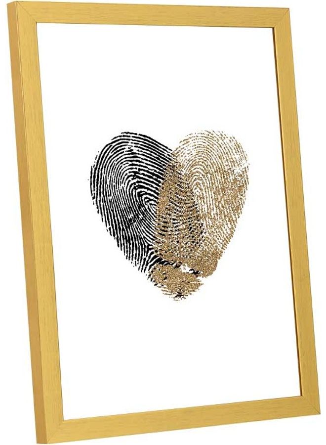 LOWHA Gold Heart Fingerprint Wall Art Frame Multicolour 33x43cm - Image 2