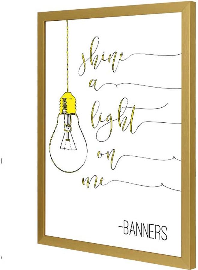 لوحة فنية بإطار لديكور الحائط مطبوع عليها عبارة "Shine A Light On Me" متعدد الألوان 33x43سم - Image 1