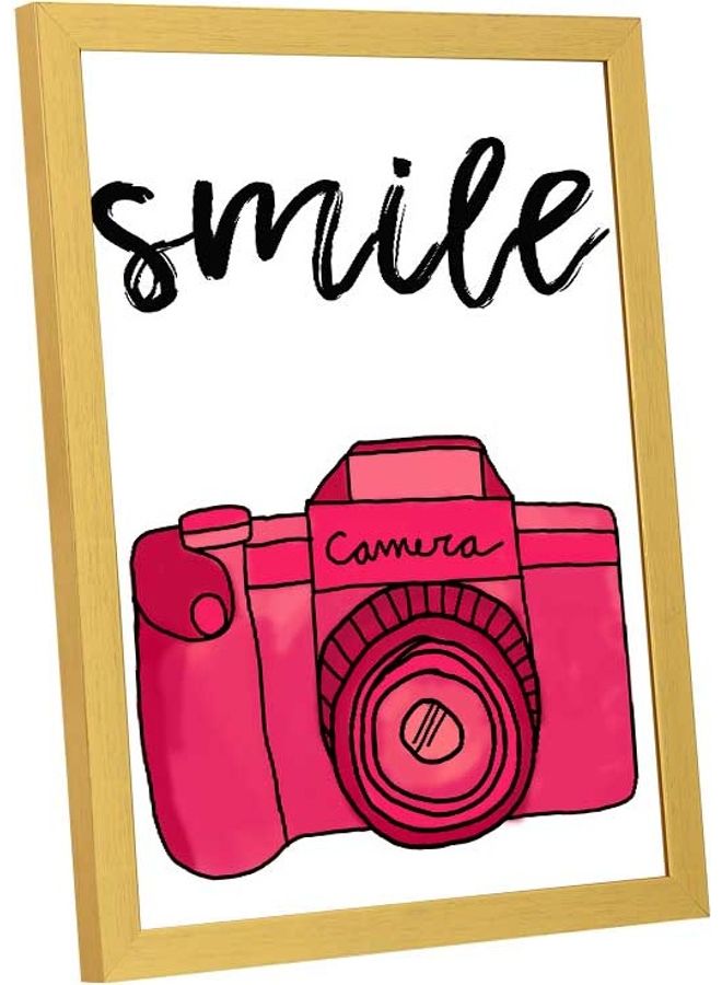 LOWHA - Smile Camera Wall Art Frame Multicolour 33x43cm - Image 1