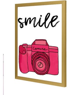Smile Camera Wall Art Frame Multicolour 33x43cm