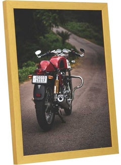 LOWHA Motorcycle Parked On Road Wall Art Frame Multicolour 33x43cm  - Image 2