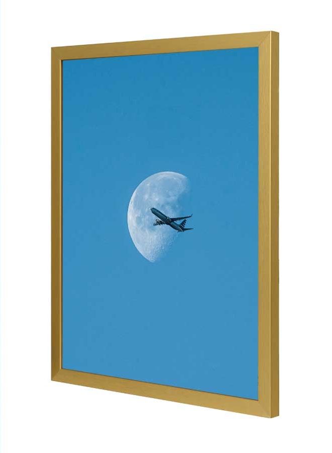 LOWHA Airplane And Moon Wall Art Frame Multicolour 33x43cm  - Image 1