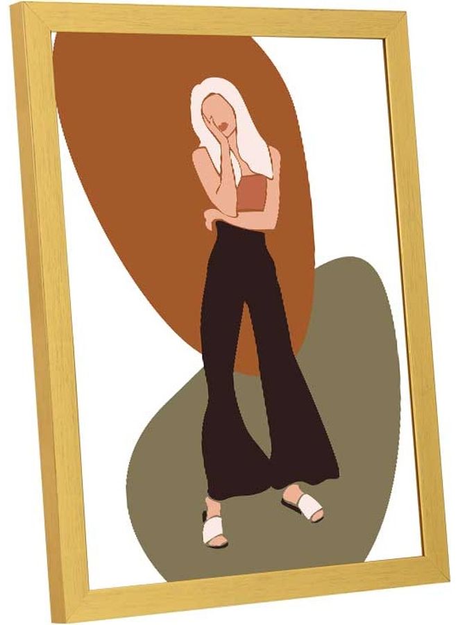 LOWHA Wall Art Frame White/Brown/Grey 33x43cm - Image 2