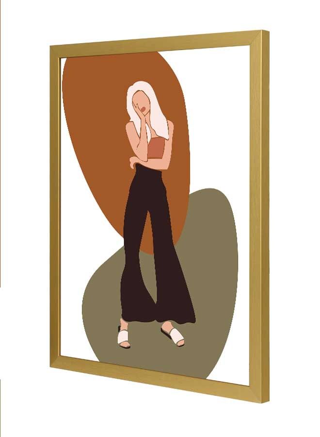 LOWHA Wall Art Frame White/Brown/Grey 33x43cm - Image 1