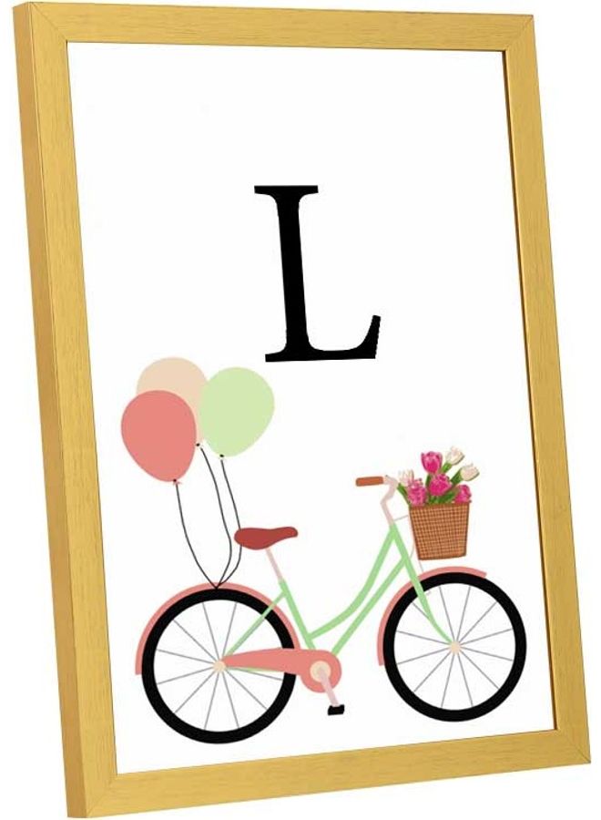 LOWHA L Letter Bike Balloons Wall Art Frame Multicolour 33x43cm - Image 2