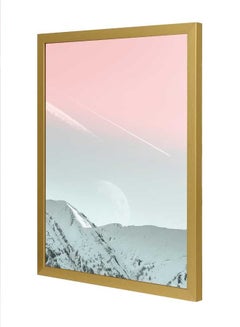 Mountain In Front Of Sun Wall Art Frame Multicolour 33x43cm