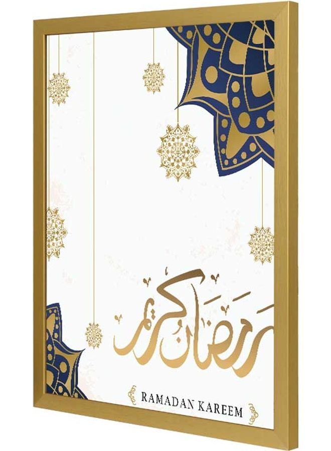 LOWHA Ramadan Wall Art Frame White/Gold/Blue 33x43cm  - Image 1