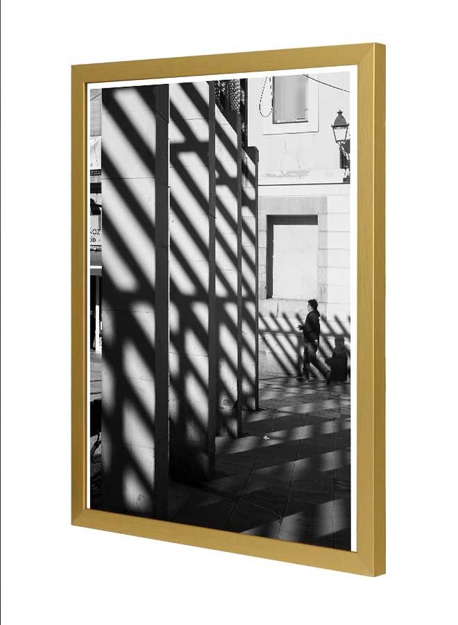 LOWHA Man Wearing Pullover Hoodie Near Wall Art Frame Multicolour 33x43cm  - Image 1