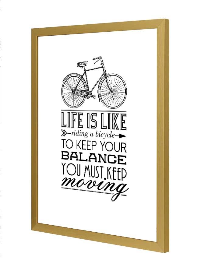 LOWHA Life Is Like Riding A Bicycle Wall Art Frame Multicolour 33x43cm  - Image 1
