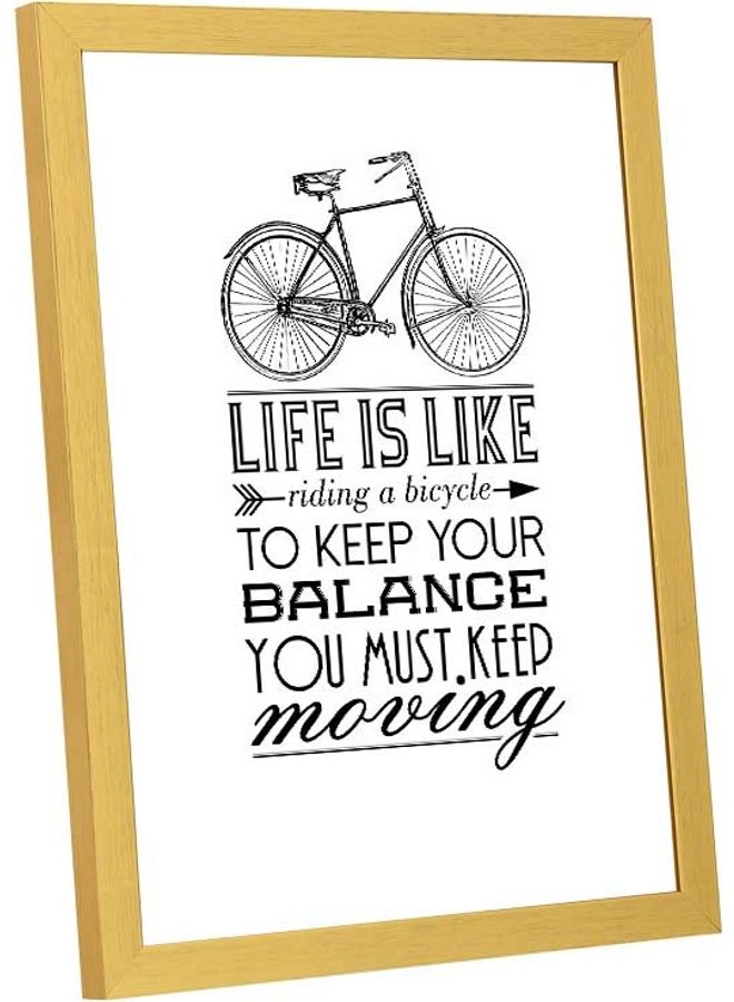 LOWHA Life Is Like Riding A Bicycle Wall Art Frame Multicolour 33x43cm  - Image 2