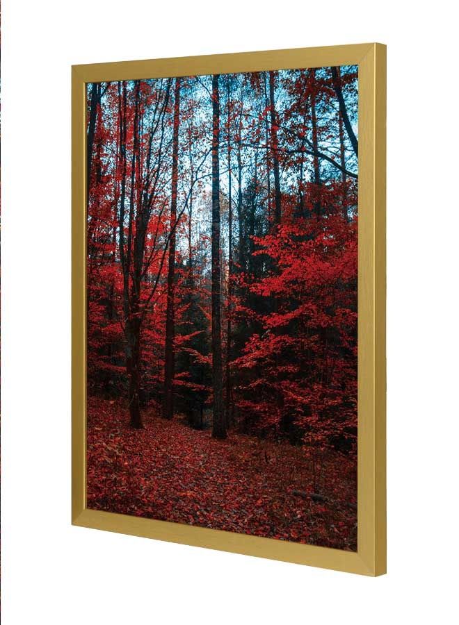 لوحة فنية بإطار لديكور الحائط تُمثل اغصان شجر مضيئة متعدد الألوان 33x43سم - Image 1