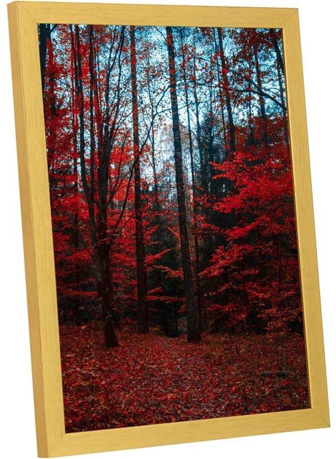 لوحة فنية بإطار لديكور الحائط تُمثل اغصان شجر مضيئة متعدد الألوان 33x43سم - Image 2