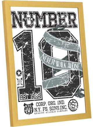 Number 10 Wall Art Frame Multicolour 33x43cm - v1642515477/N52440278A_2