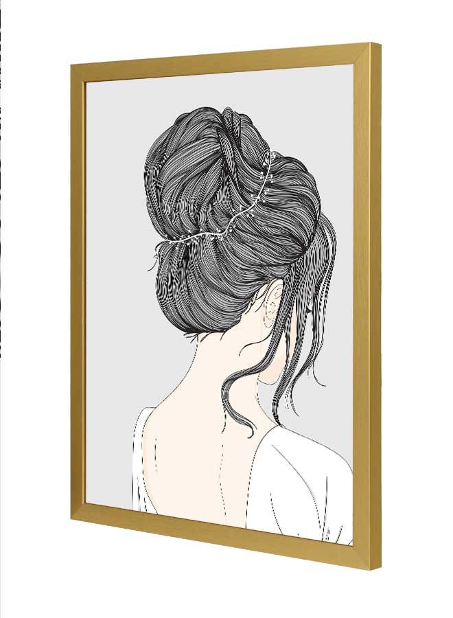 لوحة - لوحة فنية بإطار لديكور الحائط بتصميم عروس متعدد الألوان 33x43سم - Image 1