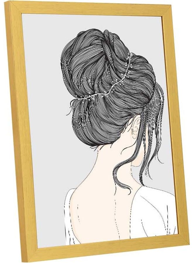 لوحة - لوحة فنية بإطار لديكور الحائط بتصميم عروس متعدد الألوان 33x43سم - Image 1