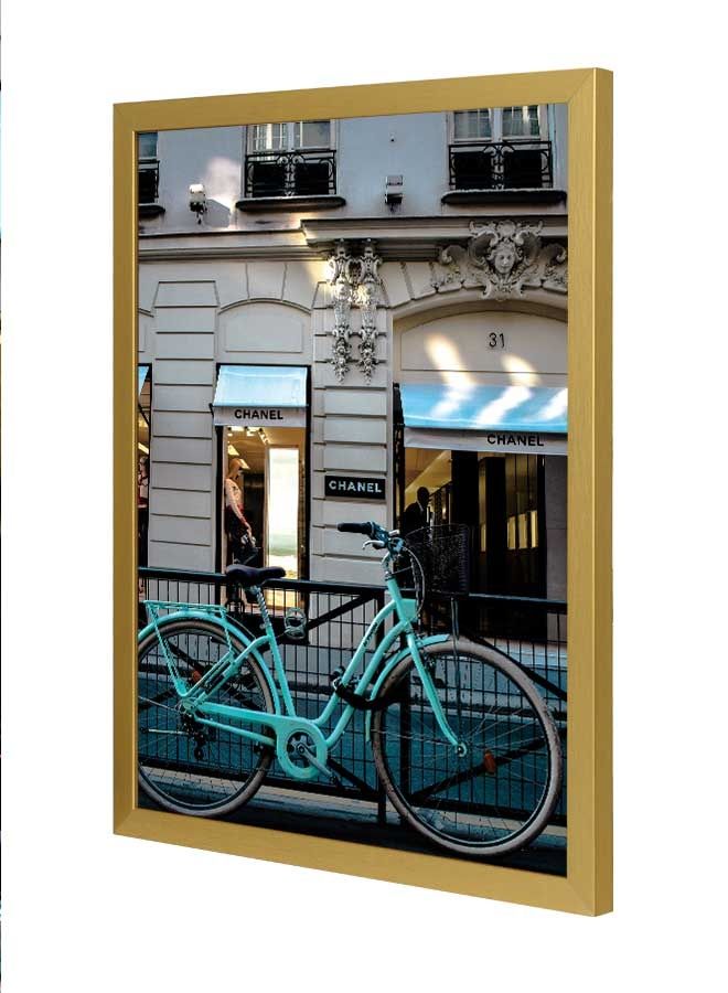 LOWHA Cruiser Bike Parked Near Chanel Store Wall Art Frame Multicolour 33x43cm - Image 1