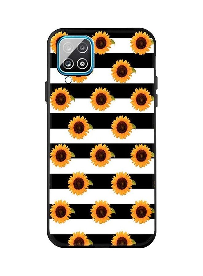 Okteq - Protective Case Cover for Samsung Galaxy A12 Deamless Sunflower Pattern Multicolour - Image 1