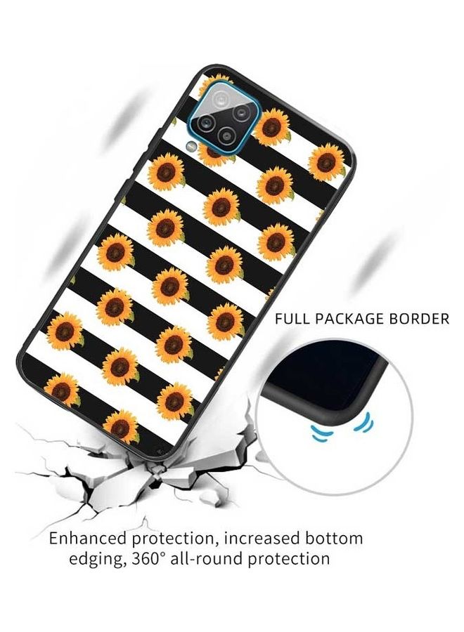 Okteq - Protective Case Cover for Samsung Galaxy A12 Deamless Sunflower Pattern Multicolour - Image 1
