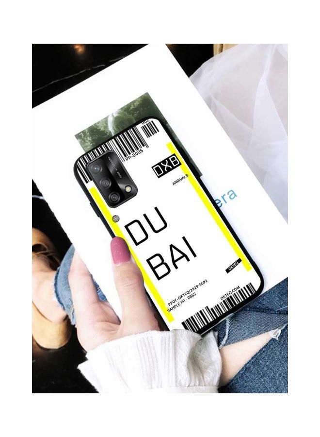 Okteq - Protective Case Cover for Oppo A74 4G/F19 Dubai Airport White/Black/Yellow - Image 1