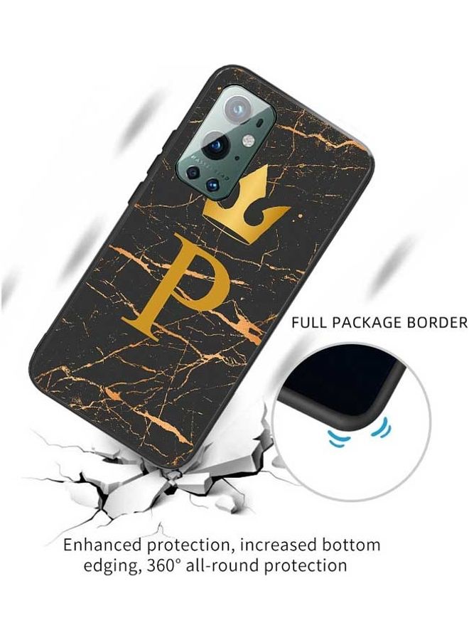 Okteq - Protective Case for OnePlus 9 Pro P Letter Marble - Image 1