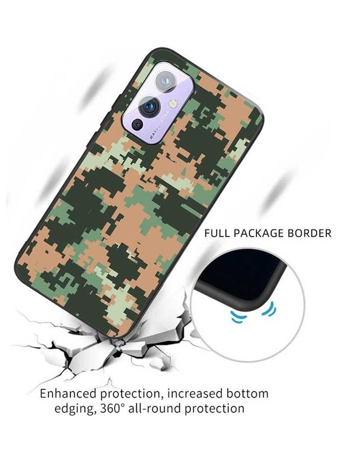 Protective Case for OnePlus 9-  Orange Pixle Camouflage Multicolour