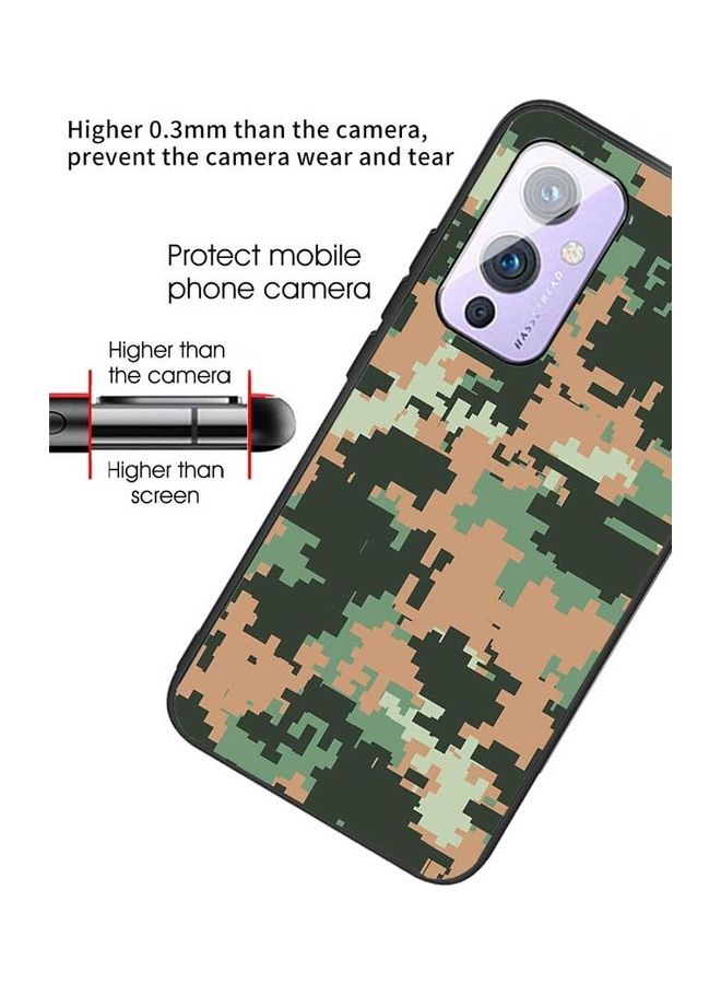 Protective Case for OnePlus 9-  Orange Pixle Camouflage Multicolour