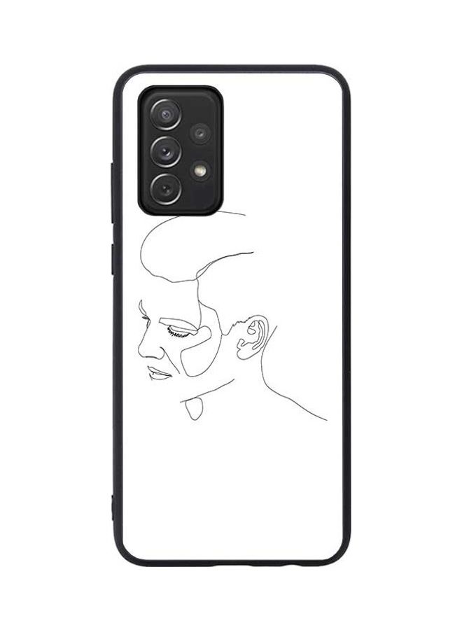 Okteq Protective Case Cover For Samsung Galaxy A72 4G / A72 5G- Male Face White/Black - Image 1