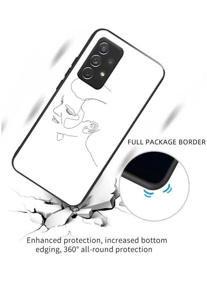 Okteq Protective Case Cover For Samsung Galaxy A72 4G / A72 5G- Male Face White/Black - Image 2