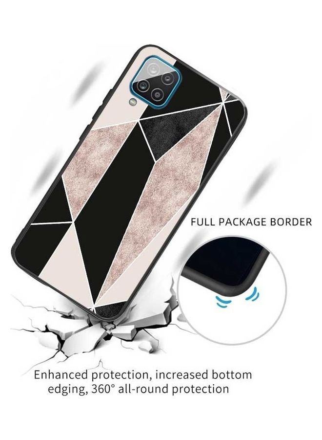 Okteq - Protective Case Cover For Samsung Galaxy A12 Black/White/Gold - Image 1