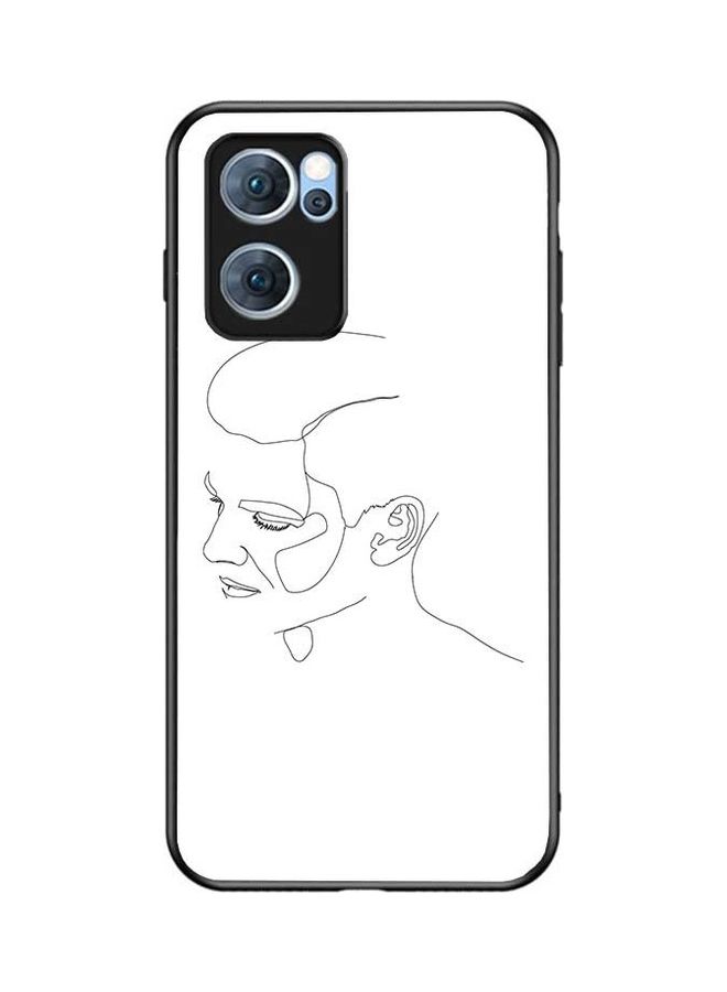 Protective Case Cover For Oppo Reno7 5G Grey/Black