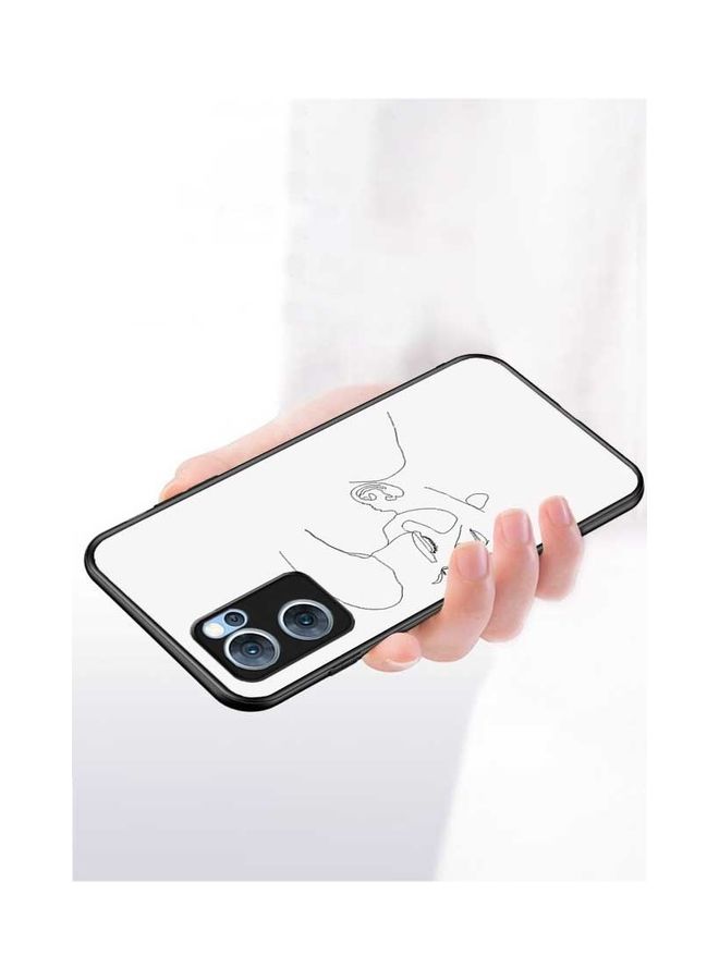 Protective Case Cover For Oppo Reno7 5G Grey/Black