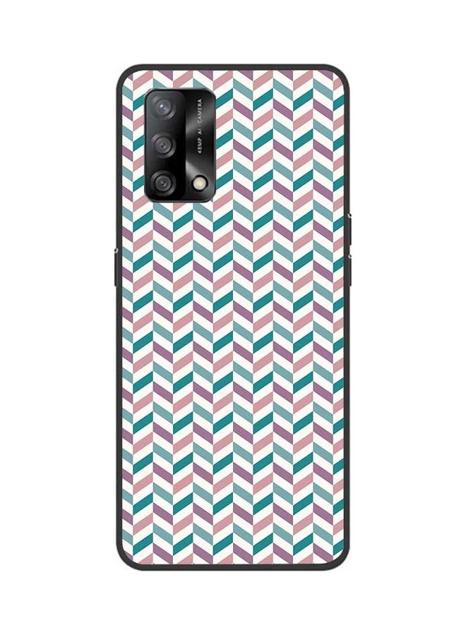 Okteq Protective Case Cover for Oppo A74 4G/F19 Pattern Pink/Green  - Image 1
